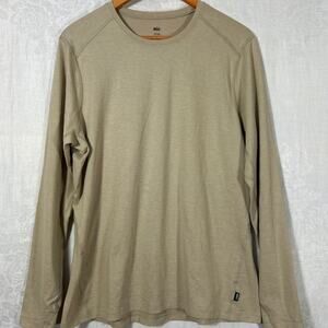 REI Co-op Womens 1X Tan Long Sleeve Stretch Jersey T-Shirt Raglan